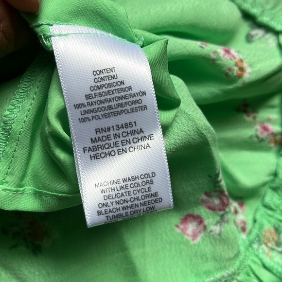 WAYF NEW Wrap Front Tie Strap Mini Dress in Mint Ditsy, Women’s Sz S - Picture 12 of 12